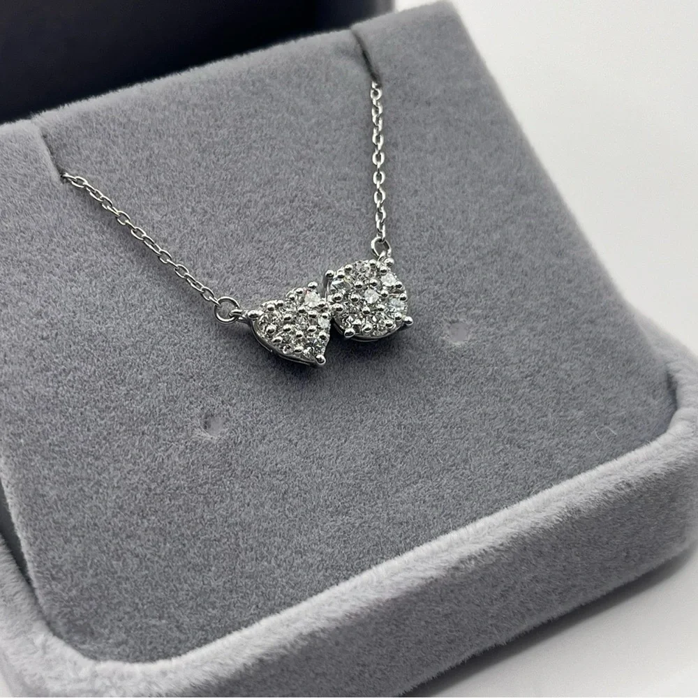 0.50 CT Round Cut VS1 Lab Diamond 925 Sterling Silver Heart Eternity Nec… - Picture 3 of 6
